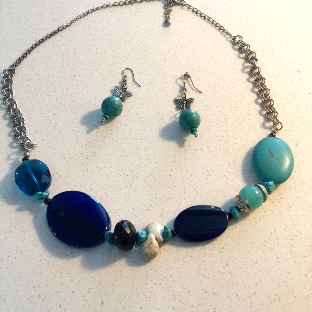 Lovely Vintage Mexican Necklace and Earring Set
